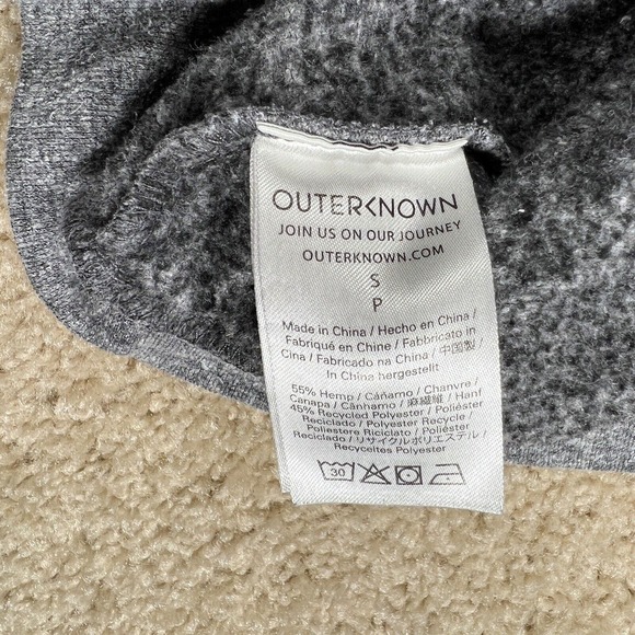 Outerknown Pullover Sweatshirt Crewneck Women’s Size Small Hemp Grey - Picture 4 of 5